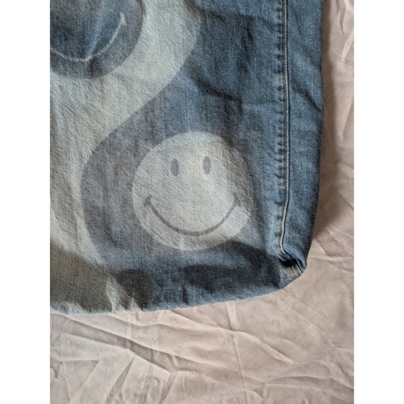 American Eagle Outfitters Denim Smiley Yin Yang Tote Bag - Picture 4 of 7
